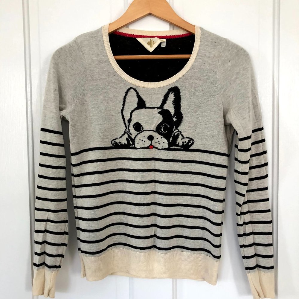 Anthropologie HWR bulldog sweater size small